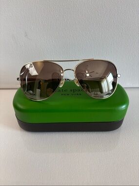 kate spade Gold Aviator Sunglasses with Brown Gradient Lenses